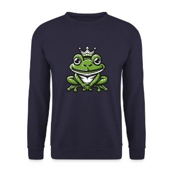 Couronne de grenouille - Sweat-shirt Unisexe - marine - Devant - Alina (178cm) & Michal (187cm)