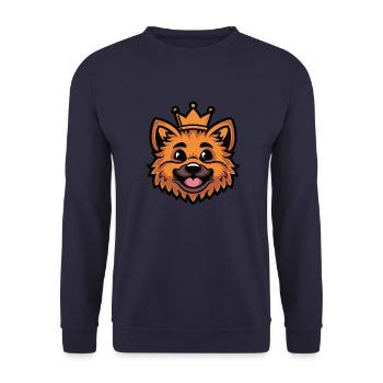 Couronne de tête de chien de Poméranie - Sweat-shirt Unisexe - marine - Devant - Alina (178cm) & Michal (187cm)