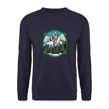 Berge Winter Eisberge Natur - Unisex Pullover - Navy - Vorne - Alina (178cm) & Michal (187cm)