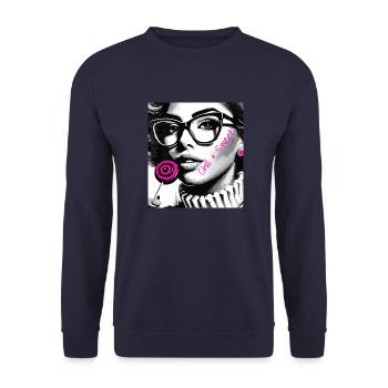 Chill & Süß - Unisex Pullover - Navy - Vorne - Alina (178cm) & Michal (187cm)