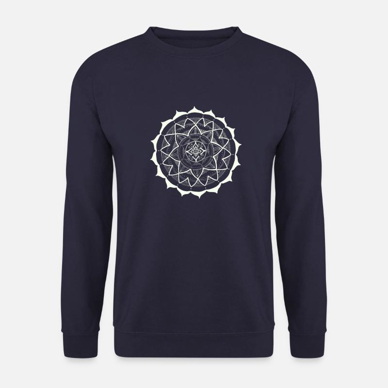 Mandala 16 white - Unisex Sweatshirt - navy