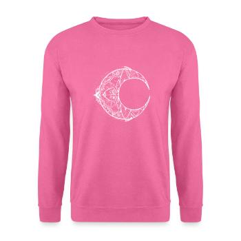 Mandala croissant en blanc - Sweat-shirt Unisexe - rose - Devant