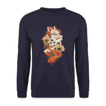 Shinto - The Way Of The Gods - Unisex Sweatshirt - navy - Front - Alina (178cm) & Michal (187cm)
