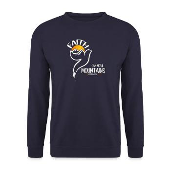 Faith can move Mountains, Christian gift. - Unisex Sweatshirt - navy - Front - Alina (178cm) & Michal (187cm)
