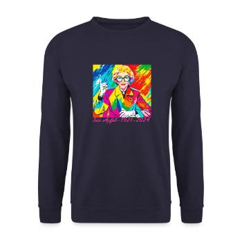 Illustration, Coloré, Graffiti, Iris Pomme - Sweat-shirt Unisexe - marine - Devant - Alina (178cm) & Michal (187cm)