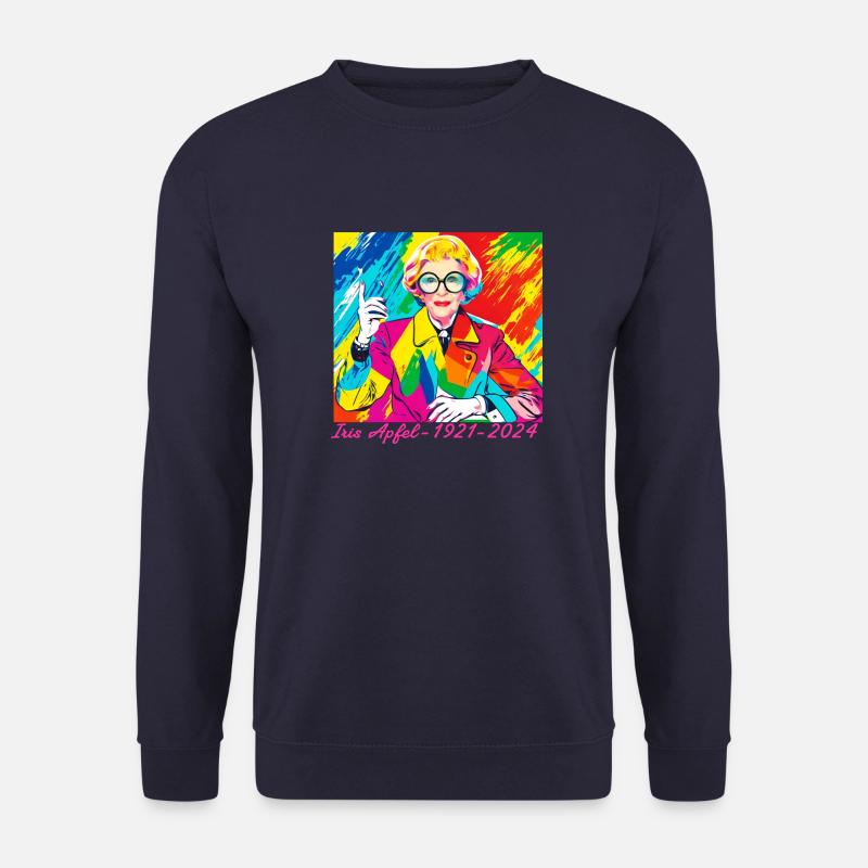 Illustration, bunt, Graffiti, Iris Apfel - Unisex Pullover - Navy