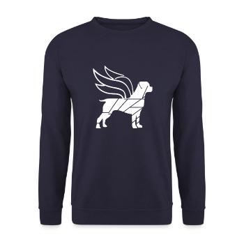 Rottweiler Angel with Wings Silhouette - Unisex Sweatshirt - navy - Front - Alina (178cm) & Michal (187cm)