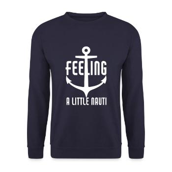 Se sentir un peu Nauti Drôle croisière à la voile - Sweat-shirt Unisexe - marine - Devant - Alina (178cm) & Michal (187cm)
