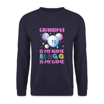 Grand-mère est mon nom Bingo est mon jeu Drôle Bingo - Sweat-shirt Unisexe - marine - Devant - Alina (178cm) & Michal (187cm)