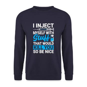 Sensibilisation au diabète de type 1 Diabète drôle de DT1 - Sweat-shirt Unisexe - marine - Devant - Alina (178cm) & Michal (187cm)