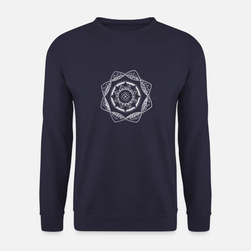 Mandala in white - Unisex Sweatshirt - navy