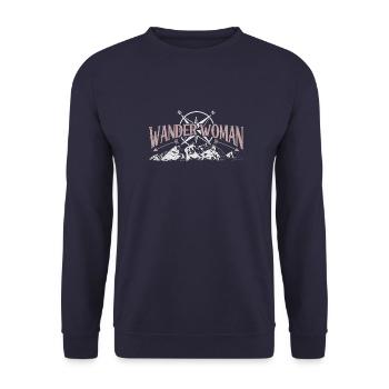 Wander Woman Hiking Wandern Frauen - Unisex Pullover - Navy - Vorne - Alina (178cm) & Michal (187cm)