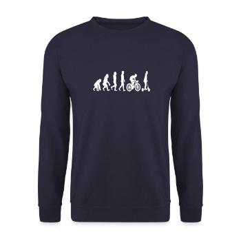 Cadeau de développement Evolution e-scooter people - Sweat-shirt Unisexe - marine - Devant - Alina (178cm) & Michal (187cm)