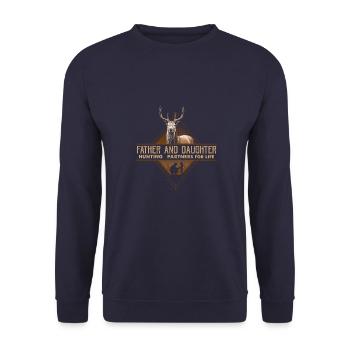 Père Fille Partenaires De Chasse Cadeau Fête Des Pères - Sweat-shirt Unisexe - marine - Devant - Alina (178cm) & Michal (187cm)