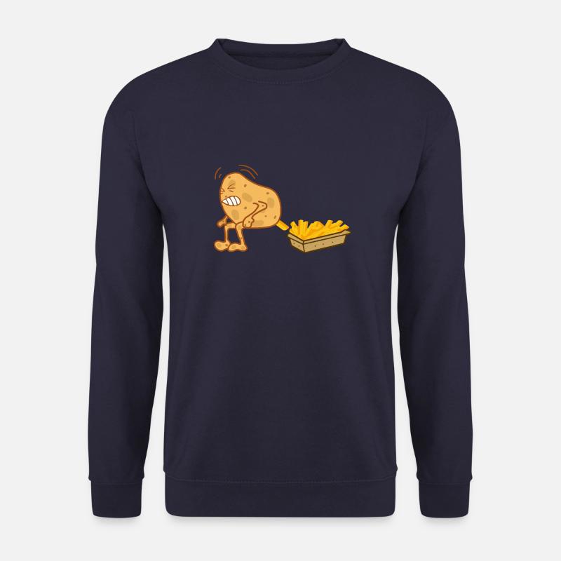 Pommes Fries Kackende Kartoffel - Unisex Pullover - Navy