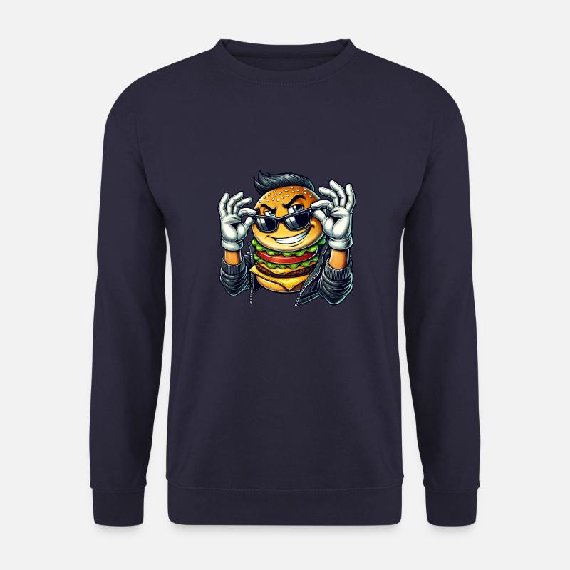 Cool burger with sunglasses - Unisex Sweatshirt - navy
