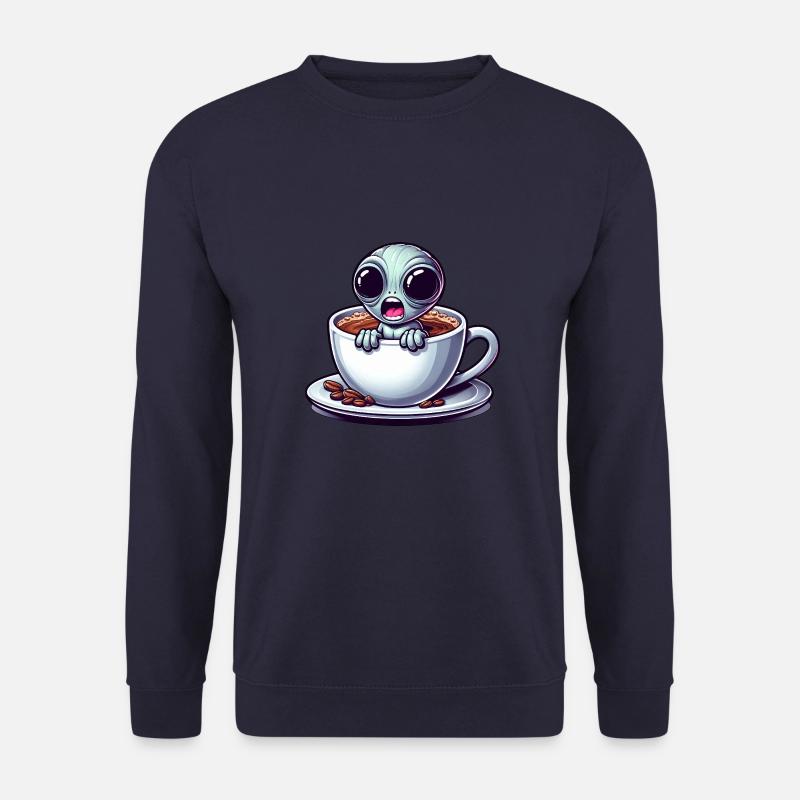 Alien Coffee Lover Caffeine Shock - Sweat-shirt Unisexe - marine