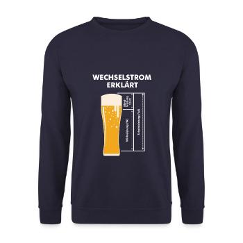 Elektriker Strom Elektroniker Majestät Watt Volt - Unisex Pullover - Navy - Vorne - Alina (178cm) & Michal (187cm)