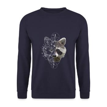 Low Poly Art Raccoon Racoon Cool Polygon Tattoo - Unisex Sweatshirt - navy - Front - Alina (178cm) & Michal (187cm)