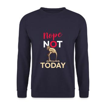 Funny Cute Ostrich - Unisex Pullover - Navy - Vorne - Alina (178cm) & Michal (187cm)