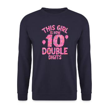 Fille du 10e anniversaire - Sweat-shirt Unisexe - marine - Devant - Alina (178cm) & Michal (187cm)