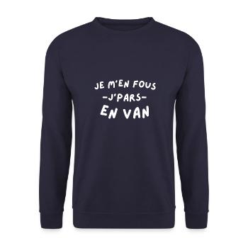 je m'en fous je pars en Van, citation humour - Sweat-shirt Unisexe - marine - Devant - Alina (178cm) & Michal (187cm)