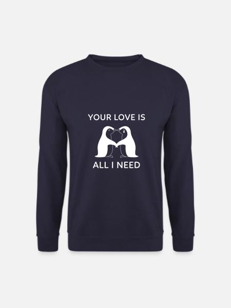 Pinguine herz ich liebe dich Valentinstag - Unisex Pullover - Navy