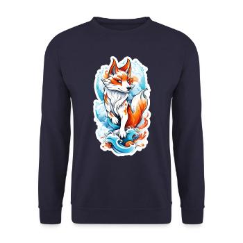 Renard - Sweat-shirt Unisexe - marine - Devant - Alina (178cm) & Michal (187cm)