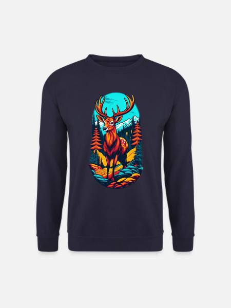 Hirsch im Wald- Waidmannsheil - Unisex Pullover - Navy