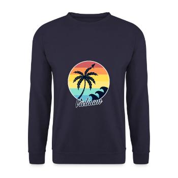 Vietnam - Unisex Sweatshirt - navy - Front - Alina (178cm) & Michal (187cm)