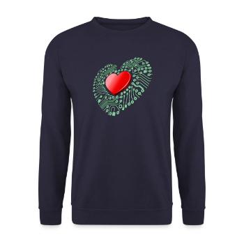Lovetech - Unisex Sweatshirt - navy - Front - Alina (178cm) & Michal (187cm)