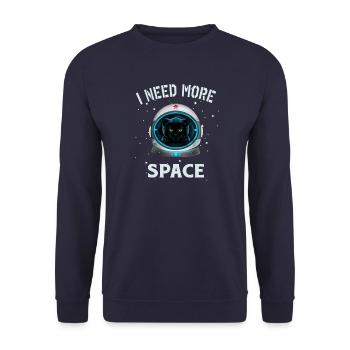 i need more space - Unisex Pullover - Navy - Vorne - Alina (178cm) & Michal (187cm)