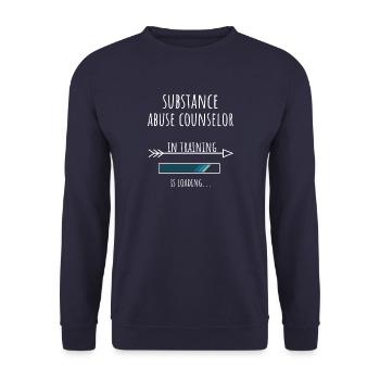 Conseiller en toxicomanie en formation Profession - Sweat-shirt Unisexe - marine - Devant - Alina (178cm) & Michal (187cm)