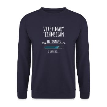 Veterinary Technician in Training Profession Gift - Unisex Sweatshirt - navy - Front - Alina (178cm) & Michal (187cm)