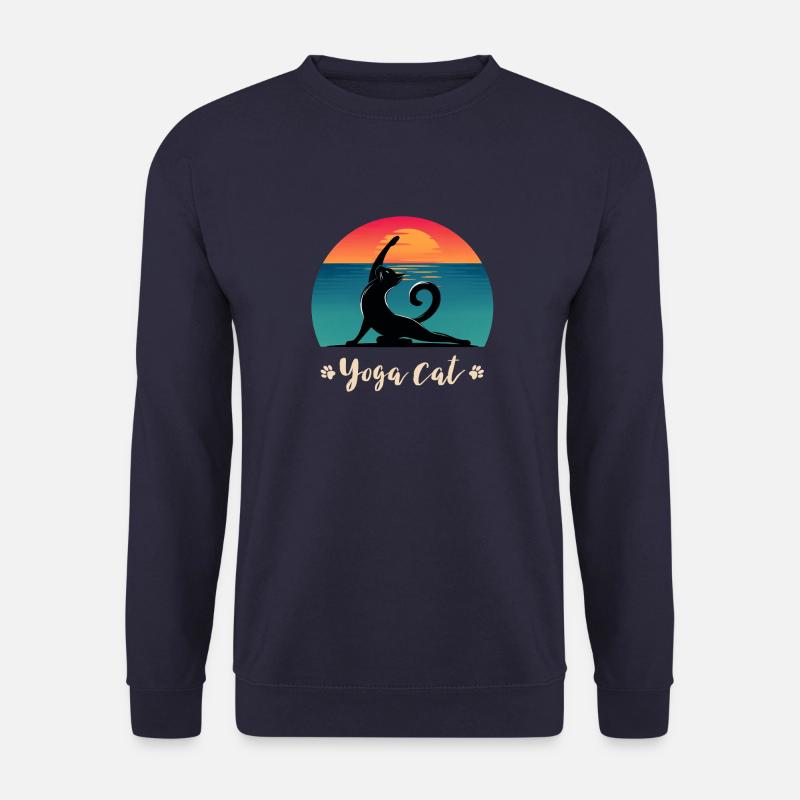 Yoga cat - Unisex Pullover - Navy