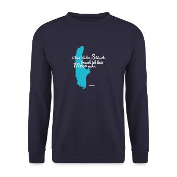 Wenn ich den See seh – Ammersee - Unisex Pullover - Navy - Vorne - Alina (178cm) & Michal (187cm)