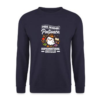 Para Normal Activities Sped-lehrer - Unisex Pullover - Navy - Vorne - Alina (178cm) & Michal (187cm)
