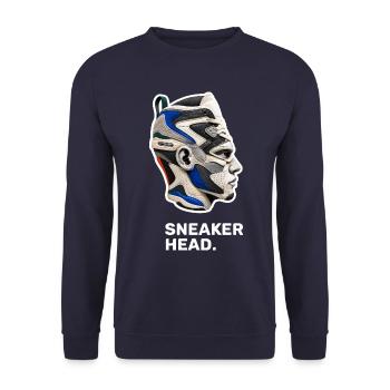 Sneakerhead – Sneaker-Liebhaber und Sammler - Unisex Pullover - Navy - Vorne - Alina (178cm) & Michal (187cm)