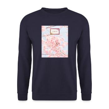 Japanische Sakura - Unisex Pullover - Navy - Vorne - Alina (178cm) & Michal (187cm)