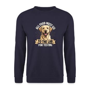 Alle Lebensmittel müssen zum Testen ins Labor gehen - Labor-Mama - Unisex Pullover - Navy - Vorne - Alina (178cm) & Michal (187cm)