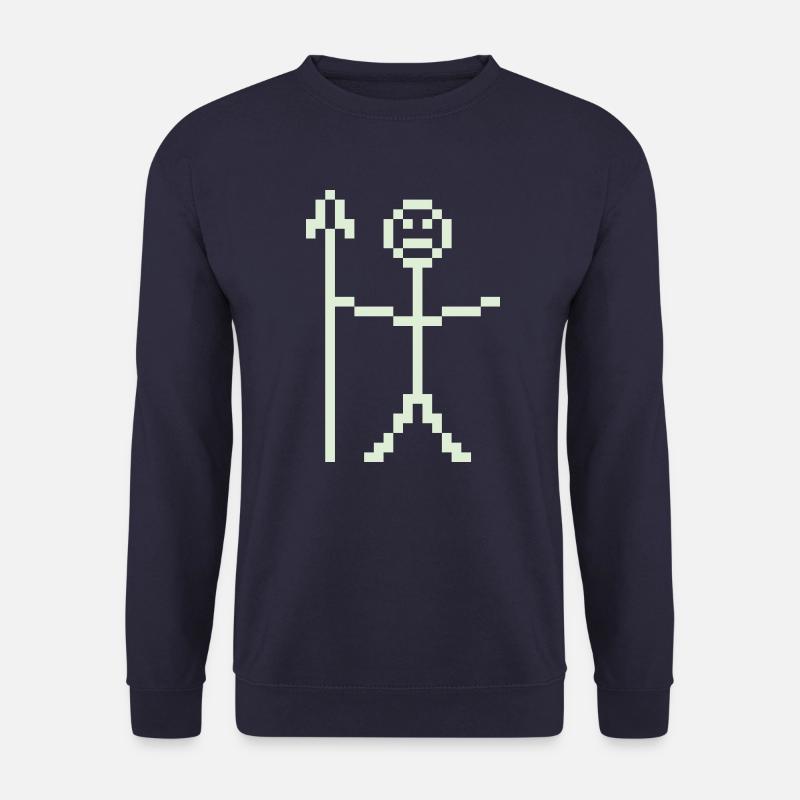 Stick figure warrior pixelart - Unisex Sweatshirt - navy
