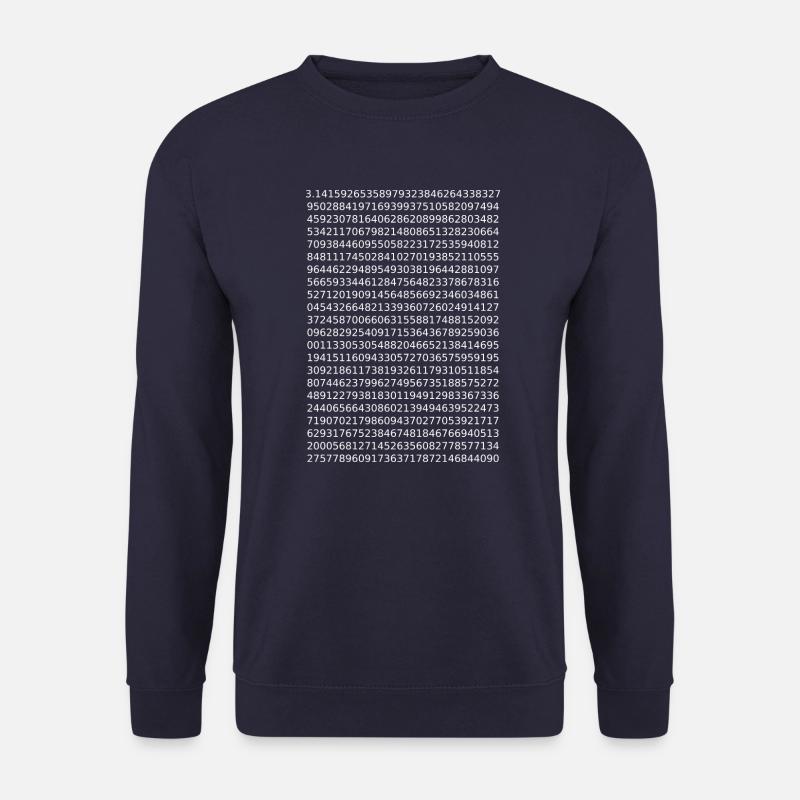 Circle number: Pi (π) - white - Unisex Sweatshirt - navy