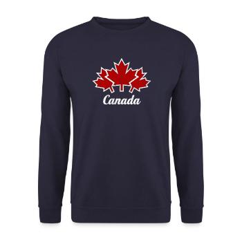 CANADA, CANADA 3 MAPLE LEAVES USED - Unisex Sweatshirt - navy - Front - Alina (178cm) & Michal (187cm)