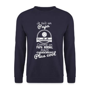 papa handball - Sweat-shirt Unisexe - marine - Devant - Alina (178cm) & Michal (187cm)