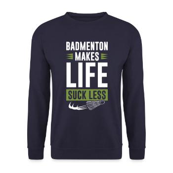 Badminton sport - Unisex Sweatshirt - navy - Front - Alina (178cm) & Michal (187cm)