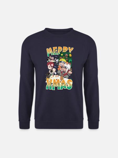 Naruto Merry Xmas Weihnachtsdesign - Unisex Pullover - Navy