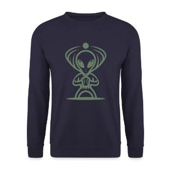 Alien Baseball Player UFO Baseball Sports - Unisex Sweatshirt - navy - Front - Alina (178cm) & Michal (187cm)