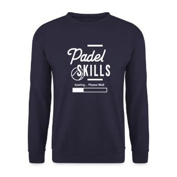 Padel Skills für Padel Tennis Spieler - Unisex Pullover - Navy - Vorne - Alina (178cm) & Michal (187cm)
