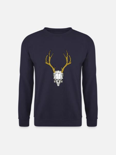 Skull Totenkopf Tier Trophäe Design Kunst - Unisex Pullover - Navy