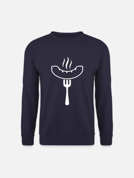 bratwurst symbol wurst gabel symbol - Unisex Pullover - Navy